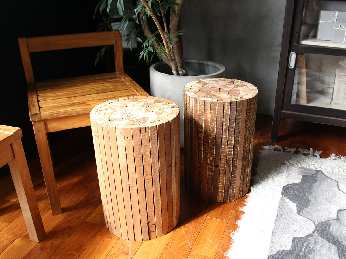 Collected-wood round stool 9