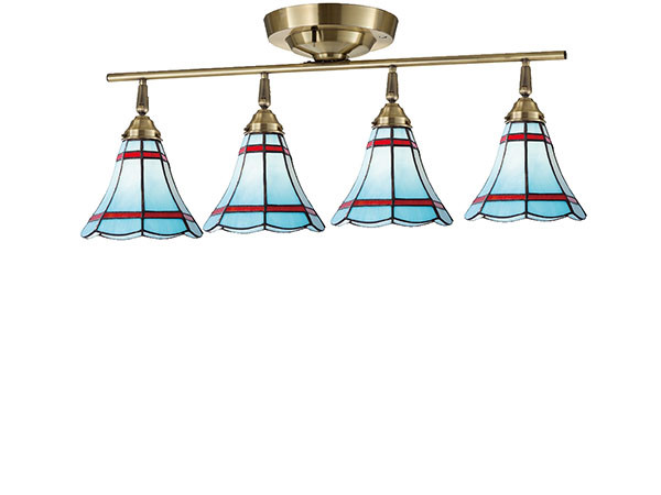 CUSTOM SERIES
4 Ceiling Lamp × Stained Glass Maribu / カスタムシリーズ
4灯シーリングランプ × ステンドグラス（マリブ） （ライト・照明 > シーリングライト） 1
