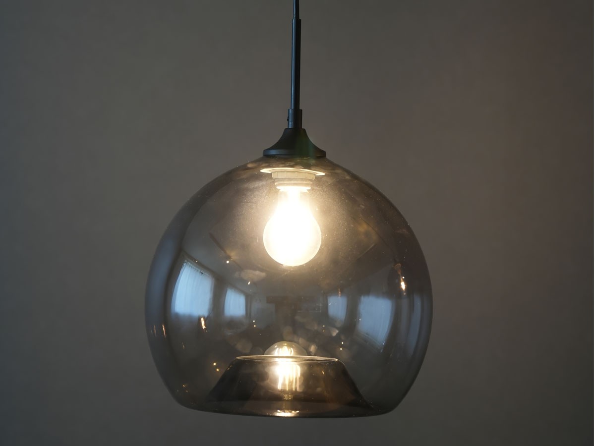 Gray Glass Pendant Light Shade / グレー グラスペンダントシェード ラウンド （ライト・照明 > ペンダントライト） 2