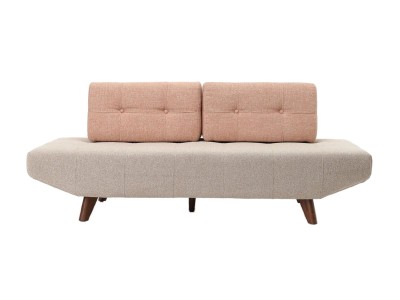 フラワーピンク 3WAYカウチソファー オットマン付 ピンクx白の花柄 3