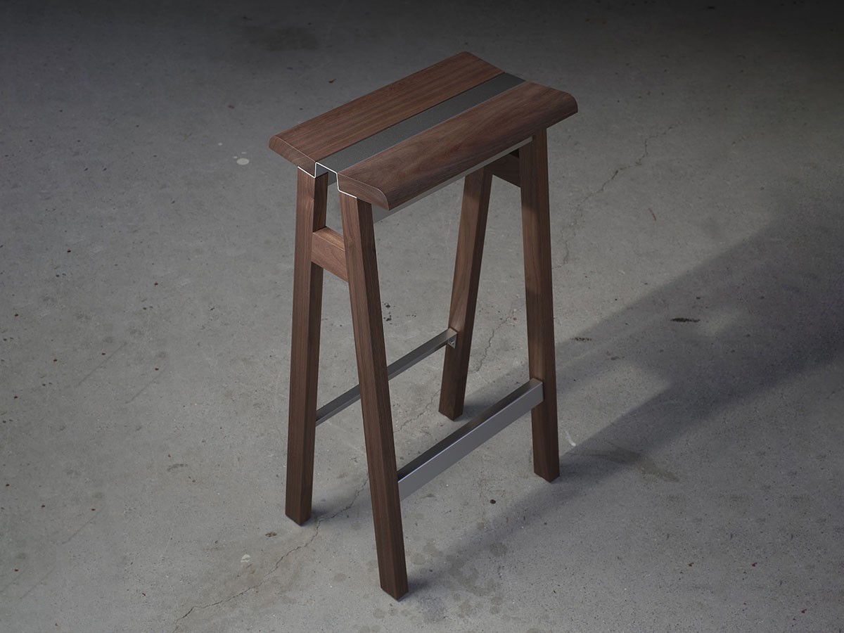 Hi.series hi-stool walnut