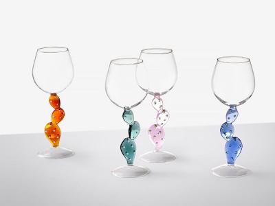 MURANO 特大 45.5㎝ ムラノ ハイエナメル ワイングラス 型 オブジェ