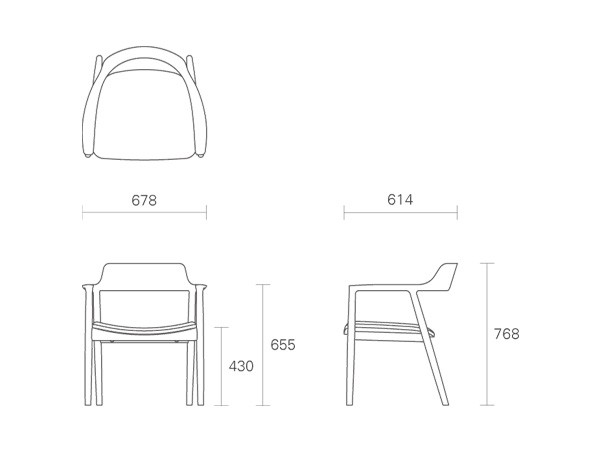 HIROSHIMA Wide Arm Chair / ヒロシマ ワイドアームチェア 張座 