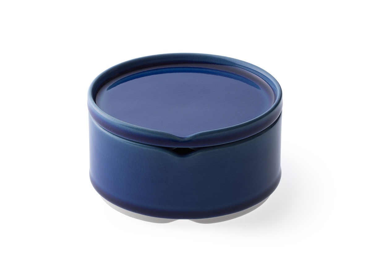 HASU AZURE CRACKLE Stacking bowl M with lid / ハス 瑠璃貫入 蓋付重ね中鉢 （食器・テーブルウェア > お椀・ボウル） 1