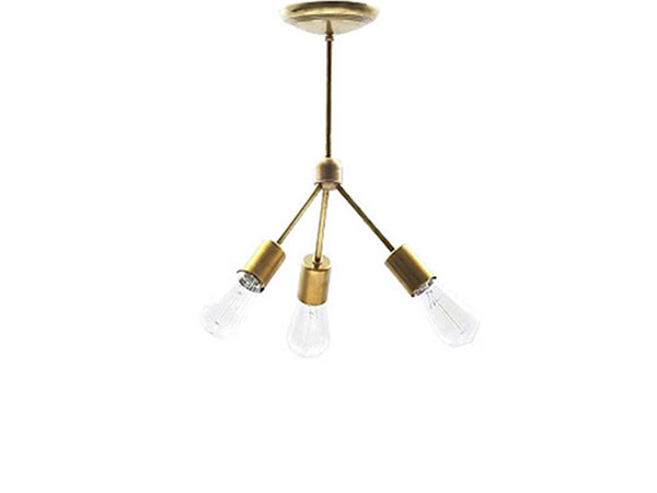 SOLID BRASS LAMP 3ARM 45° 1