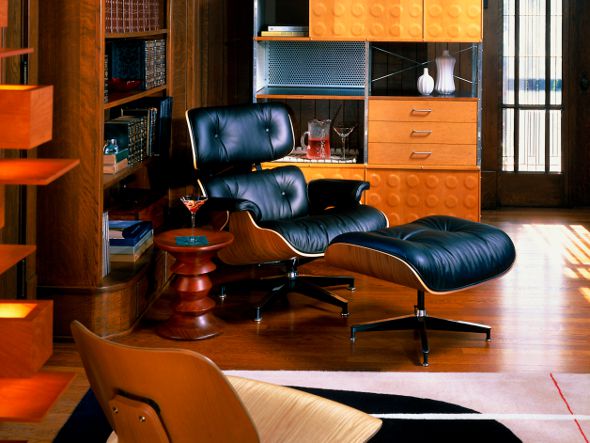 Herman Miller Eames Lounge Chair&Ottoman / ハーマンミラー イームズラウンジチェア&オットマン
ブラック皮革 （チェア・椅子 > ラウンジチェア） 6