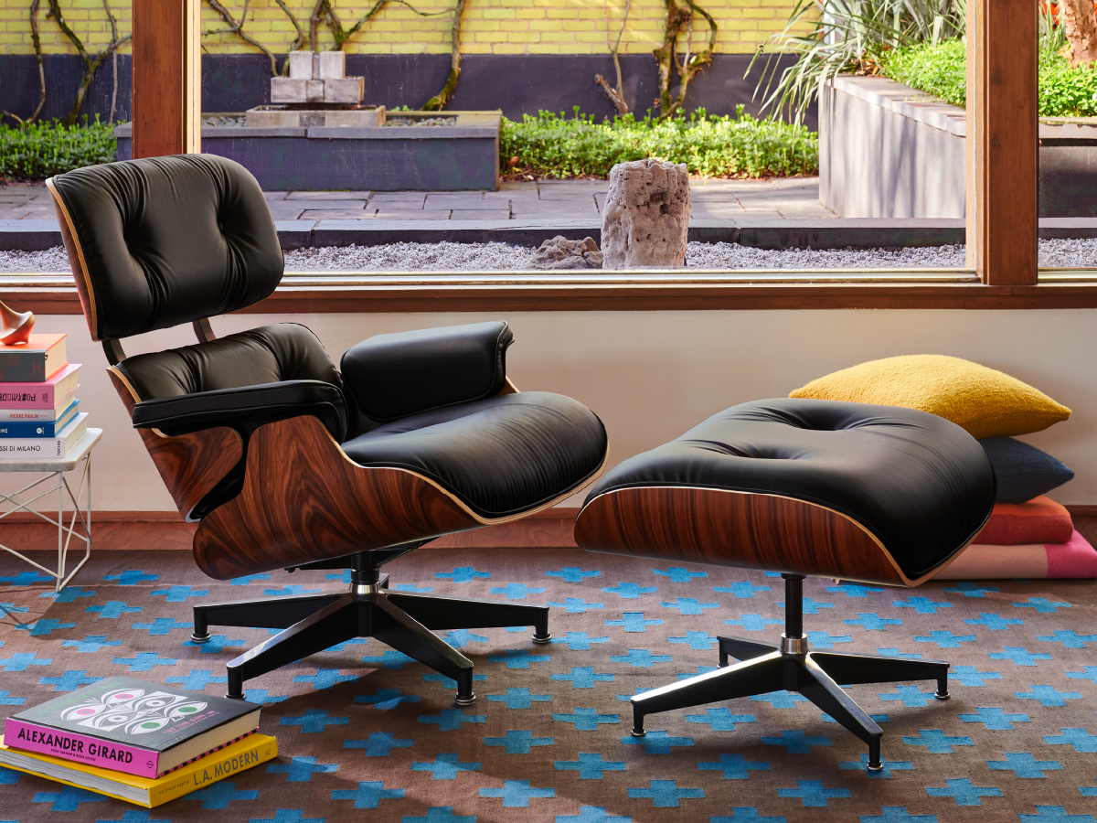 Herman Miller Eames Lounge Chair&Ottoman / ハーマンミラー イームズラウンジチェア&オットマン
ブラック皮革 （チェア・椅子 > ラウンジチェア） 3