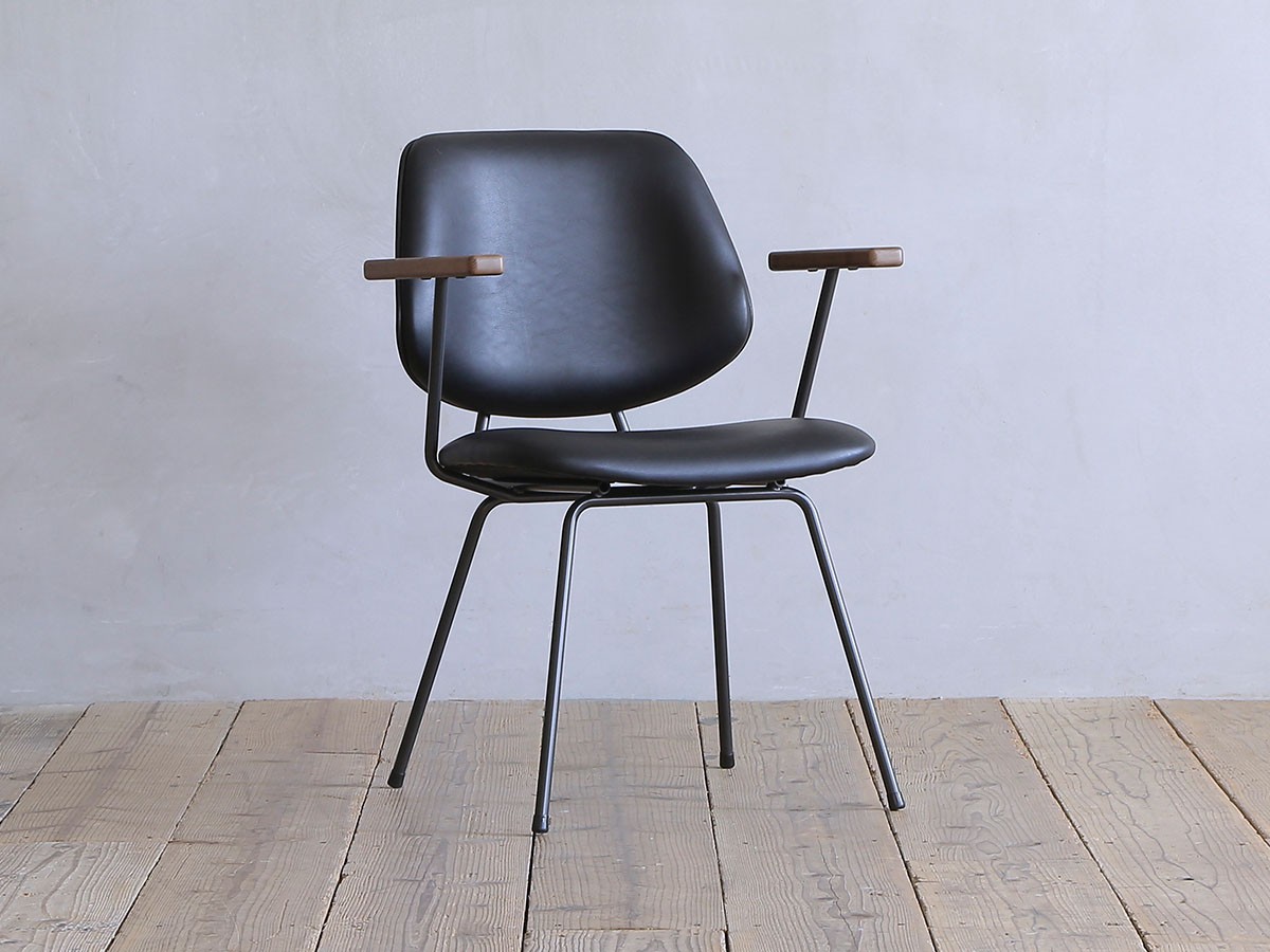 Knot antiques ABOCK CHAIR / ノットアンティークス アボック チェア 肘付（PU / ブラックフレーム） （チェア・椅子 > ダイニングチェア） 10