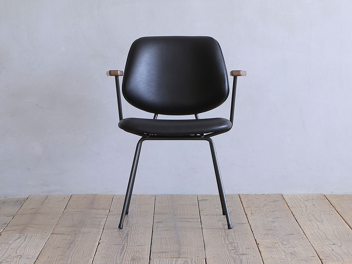Knot antiques ABOCK CHAIR / ノットアンティークス アボック チェア 肘付（PU / ブラックフレーム） （チェア・椅子 > ダイニングチェア） 9