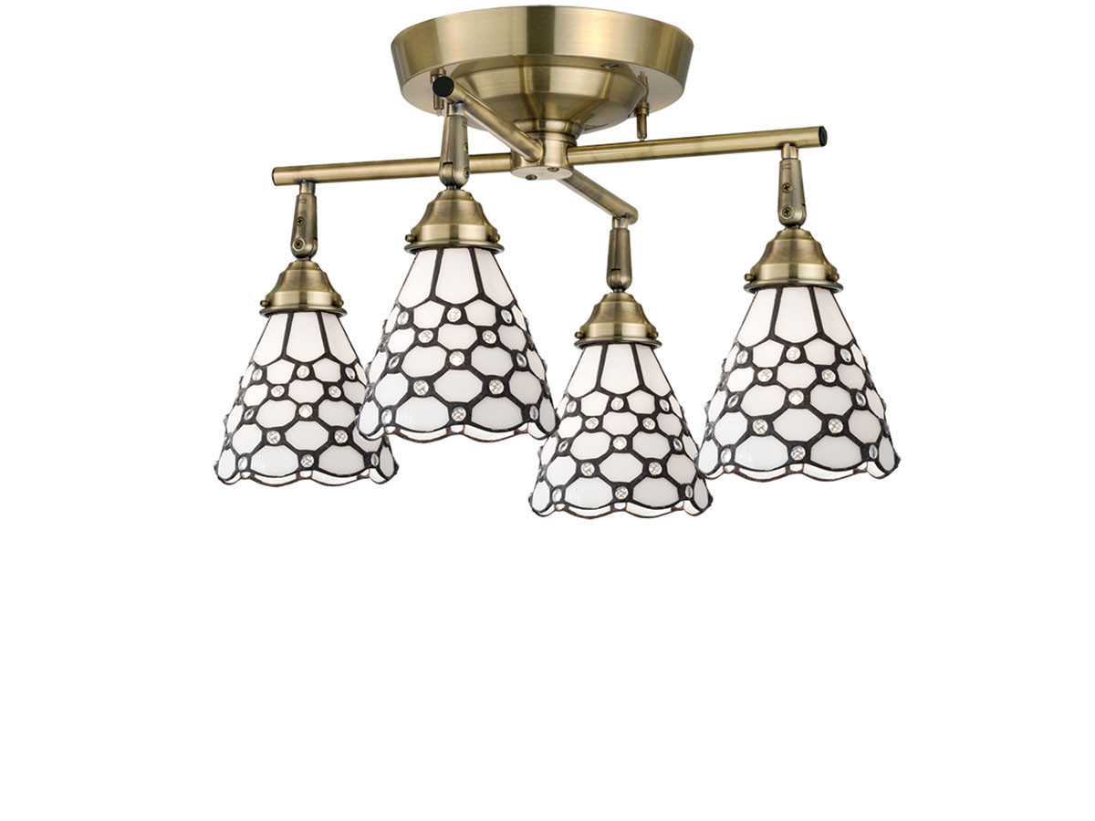 CUSTOM SERIES
4 Cross Ceiling Lamp × Stained Glass Dots / カスタムシリーズ
4灯クロスシーリングランプ × ステンドグラス（ドッツ） （ライト・照明 > シーリングライト） 1