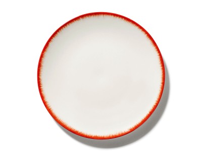 SERAX DE by ANN DEMEULEMEESTER Plate 17.5cm White/Red Variation 2