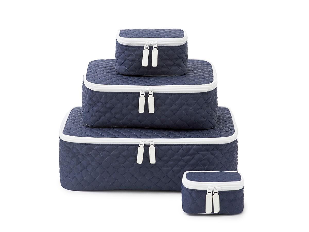 HOTEL LIKE INTERIOR Diamond Quilt Pouch / ホテルライクインテリア ダイヤモンド キルトポーチ 刺繍入り4点セット（ネイビー） （インテリア雑貨 > その他インテリア雑貨） 6