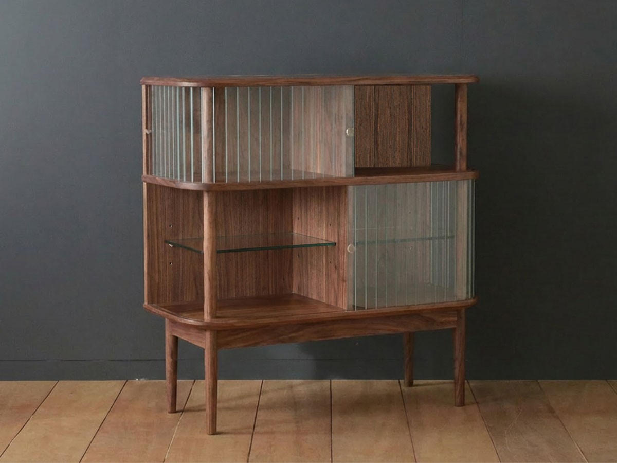 AKI＋ JYABARA GLASS D-LAYER / アキ プラス ジャバラ ガラス ダブルレイヤー ガラス + 木扉 （収納家具 > キャビネット） 4