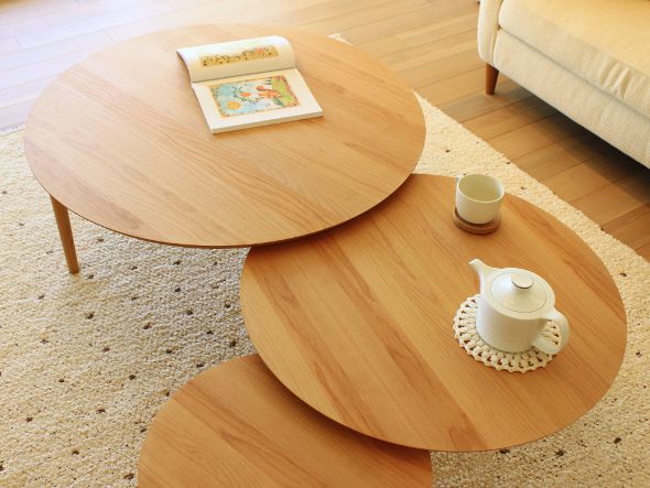 TAKANO MOKKOU BALLOON LIVING TABLE / 高野木工 バルーン リビングテーブル 90-2枚（ホワイトオーク） （テーブル > ローテーブル・リビングテーブル・座卓） 11