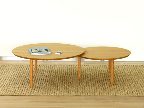 TAKANO MOKKOU BALLOON LIVING TABLE / 高野木工 バルーン リビングテーブル 90-2枚（ホワイトオーク） （テーブル > ローテーブル・リビングテーブル・座卓） 8