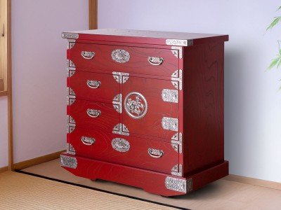 吉野民藝 吉野民藝 30 車片開タンス 朱色 / よしのみんげい 吉野民藝