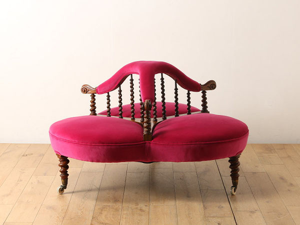 Lloyd's Antiques Real Antique 
Conversation Chair / ロイズ・アンティークス イギリスアンティーク家具
カンバセーションチェア （ソファ > ロビーソファ） 2