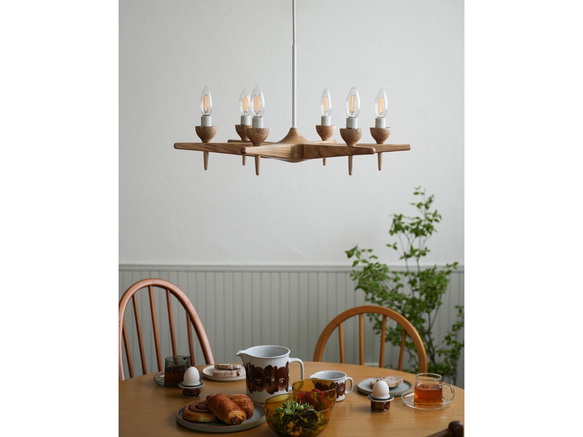 Slojd Wood Chandelier / スロイド ウッドシャンデリア 6灯 （ライト・照明 > シャンデリア） 4