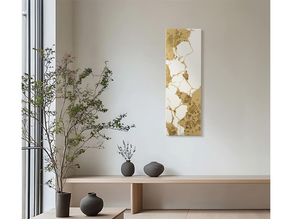 箔一 アートパネル 金継ぎ 白 / はくいち アートパネル 金継ぎ 白 L （アート・オブジェ > ウォールアート・アートパネル） 2