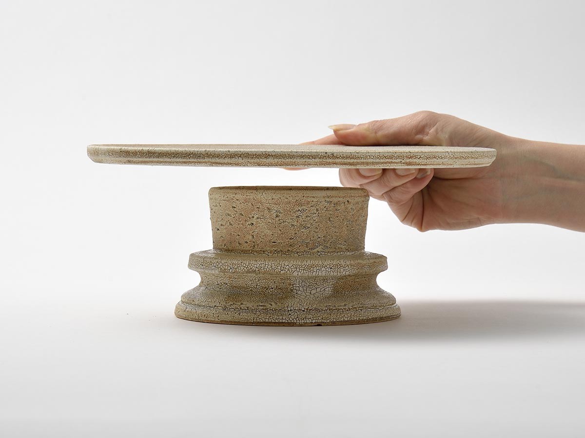 MISHIM POTTERY CREATION fractal cake stand M sabi / ミシンポタリークリエイション フラクタル ケーキスタンド M（サビ） （食器・テーブルウェア > ケーキスタンド） 3