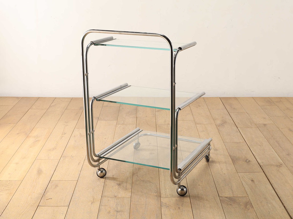 Lloyd's Antiques Real Antique 
Fontana Arte Chrome Tea Cart / ロイズ・アンティークス イタリアアンティーク家具
フォンタナ アルテ クロムティーカート （収納家具 > ワゴン） 3
