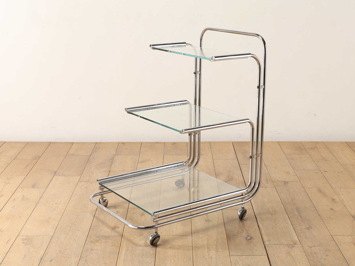Lloyd's Antiques Real Antique 
Fontana Arte Chrome Tea Cart / ロイズ・アンティークス イタリアアンティーク家具
フォンタナ アルテ クロムティーカート （収納家具 > ワゴン） 4