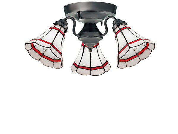 CUSTOM SERIES
3 Ceiling Lamp × Stained Glass Maribu / カスタムシリーズ
3灯シーリングランプ × ステンドグラス（マリブ） （ライト・照明 > シーリングライト） 2