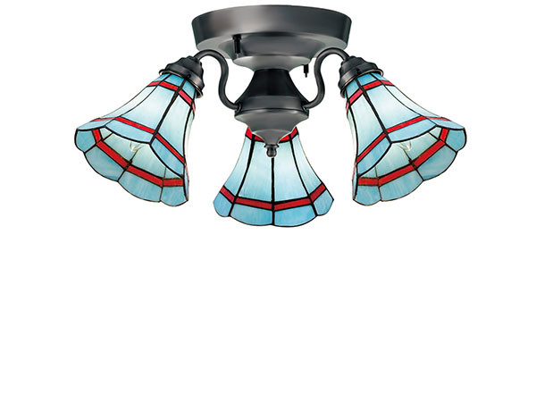 CUSTOM SERIES
3 Ceiling Lamp × Stained Glass Maribu / カスタムシリーズ
3灯シーリングランプ × ステンドグラス（マリブ） （ライト・照明 > シーリングライト） 1