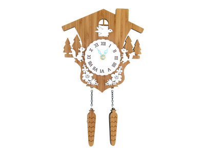 鳩時計 クォーツ式鳩時計】Quartz :: クォーツ式鳩時計 バンビが音楽に合わせ