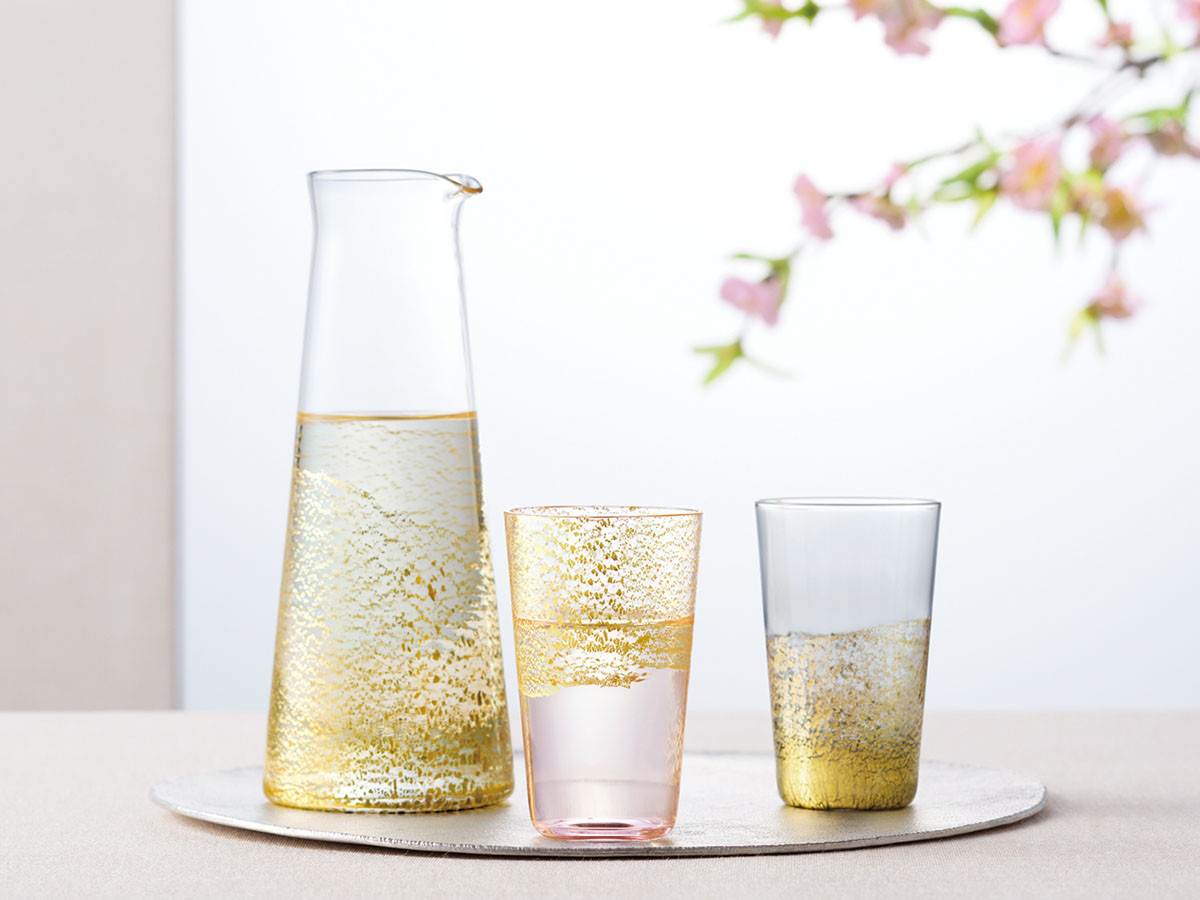 東洋佐々木ガラス KINHARI Glass / とうようささきガラス 江戸硝子 金玻璃 冷酒杯（天空 / 桜色） （食器・テーブルウェア > タンブラー・グラス） 2
