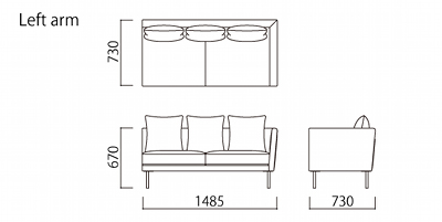 IDEE SALSA SOFA SINGLE ARM / イデー サルサ ソファ シングルアーム（左アーム）