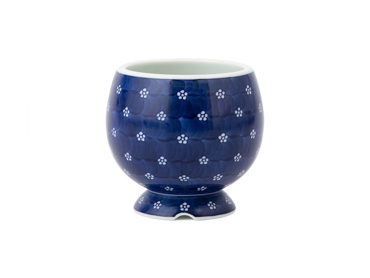 染付梅地紋 植木鉢