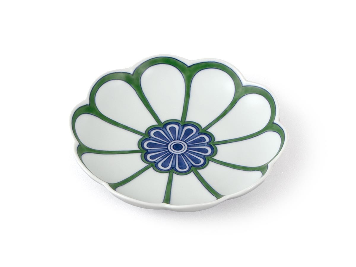 源右衛門窯 緑彩菊見込 銘々皿 菊型 / げんえもんがま 緑彩菊見込 銘々皿 菊型 （食器・テーブルウェア > 皿・プレート） 3