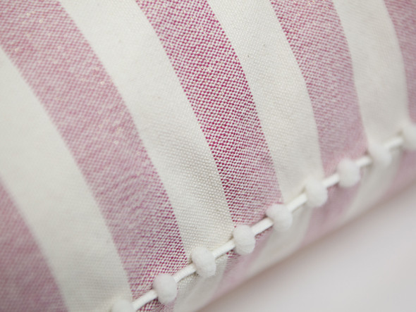 canvas stripes cushion cover pompon SQ 6