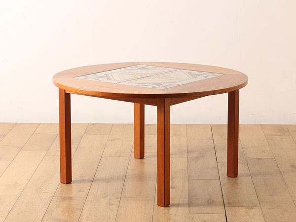 Lloyd's Antiques Real Antique Tiled Round Coffee Table / ロイズ 