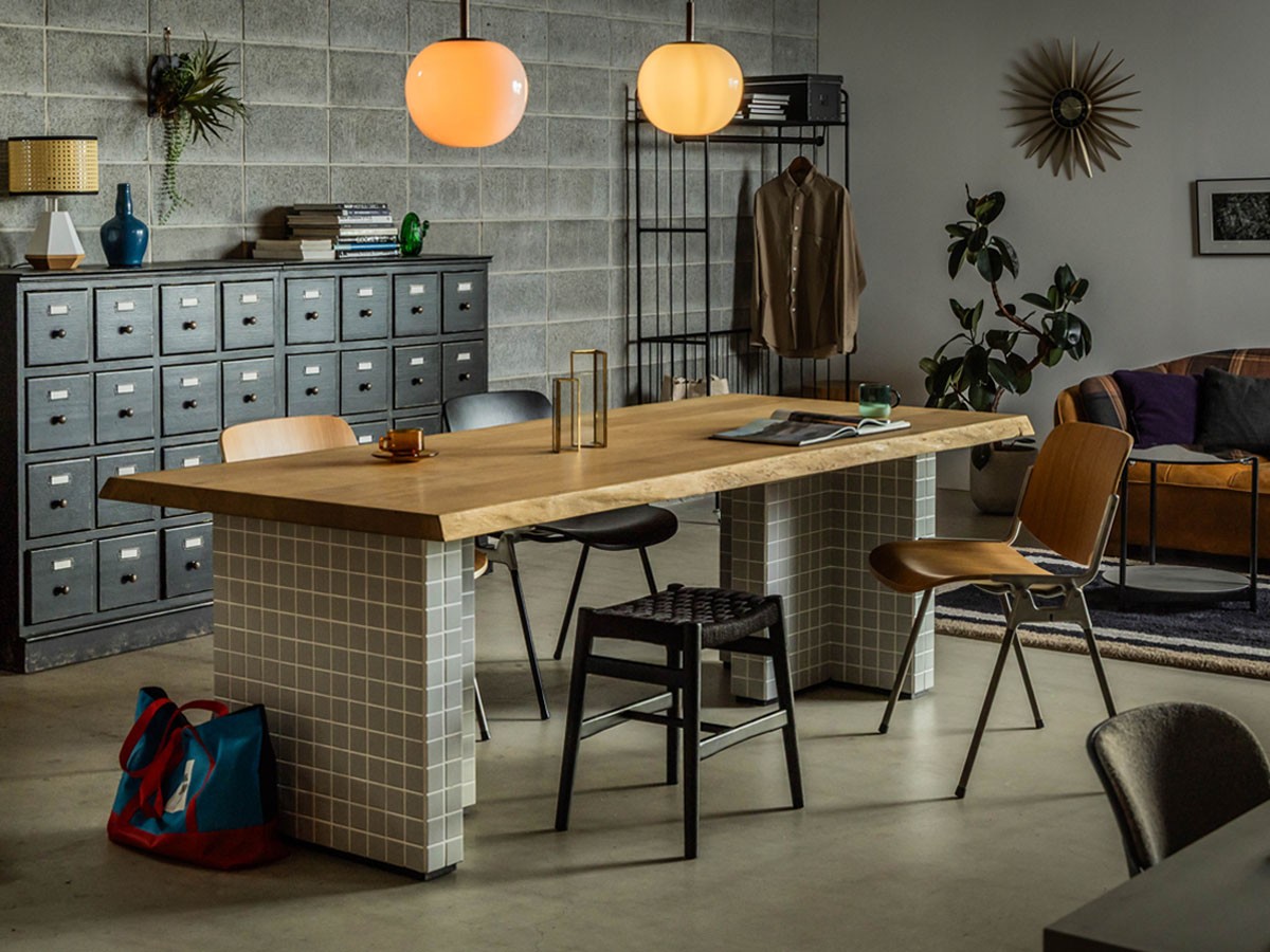 Easy Life SOLIT DINING TABLE / イージーライフ ソリット ダイニングテーブル
ライブエッジ天板 + タイル脚 （テーブル > ダイニングテーブル） 10