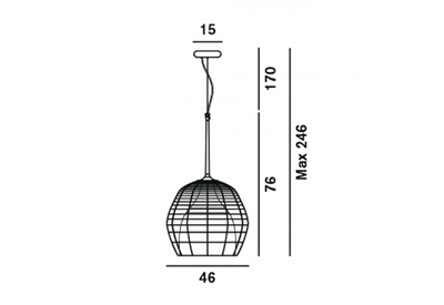 DIESEL LIVING with FOSCARINI CAGE SUSPENSION LARGE / ディーゼルリビング ウィズ フォスカリーニ  ケージ サスペンションライト ラージ（ブラック） - インテリア・家具通販【FLYMEe】