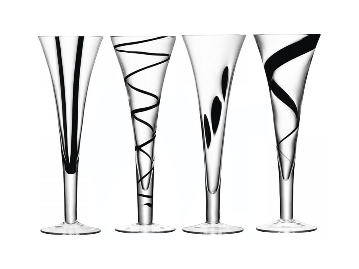 LSA International JAZZ CHAMPAGNE FLUTE SET4 / エルエスエー インターナショナル ジャズ シャンパンフルート 4脚セット （食器・テーブルウェア > ワイングラス・シャンパングラス） 1