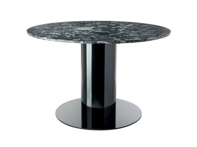 Tom Dixon. Tube Wide Base Black + Pebble Marble Top Round
