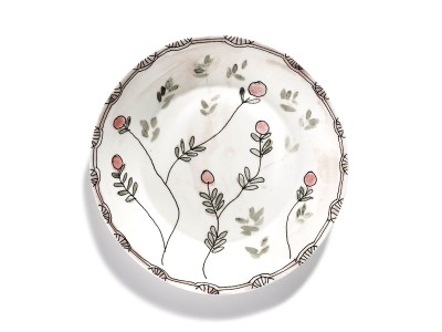 SERAX MIDNIGHT FLOWERS by MARNI Deep Plate M Mirtillo Nude