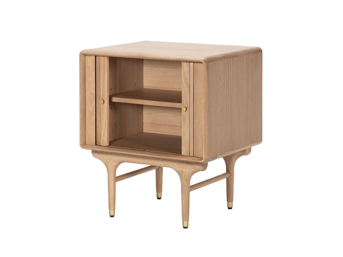 XANDER DESIGNS JULIE 2DOOR BEDSIDE TABLE WHITE OAK / サンダーデザイン ジュリー 2ドア ベッドサイドテーブル（ホワイトオーク） （テーブル > サイドテーブル） 2