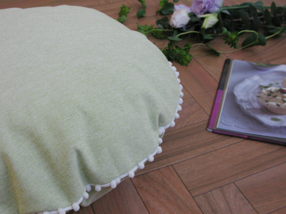 le mum canvas chambray cushion cover pompon R / ルムーム キャンバス シャンブレー クッションカバー ポンポン R （クッション > クッション・クッションカバー） 5