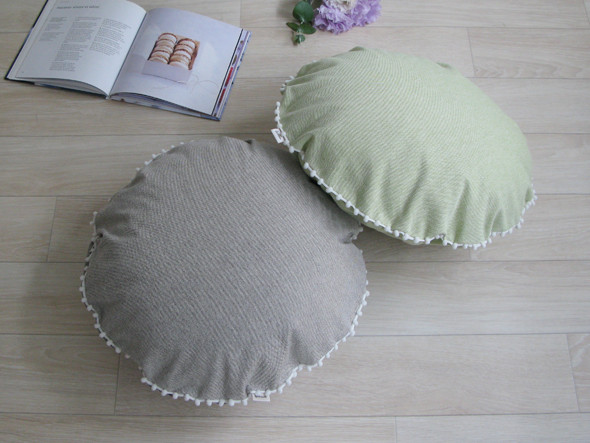 le mum canvas chambray cushion cover pompon R / ルムーム キャンバス シャンブレー クッションカバー ポンポン R （クッション > クッション・クッションカバー） 3