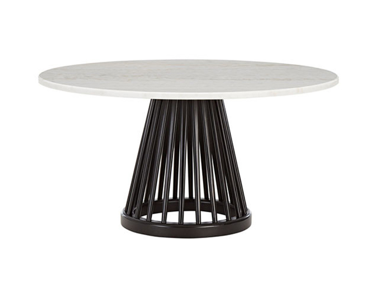 Fan Table Base + White Marble Top Round 900 1