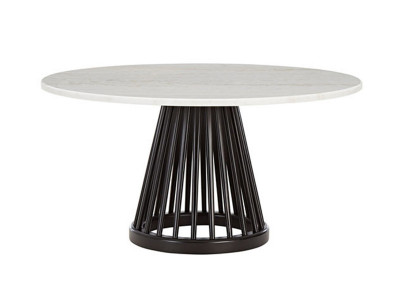 Tom Dixon. Fan Table Base + White Marble Top Round 900 / トム