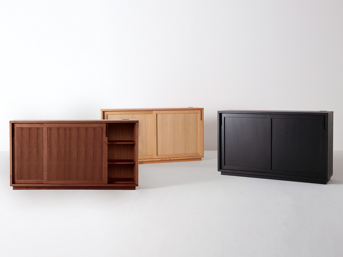 日進木工 ac-cent board SUU Sideboard / にっしんもっこう アクセントボード スー 引き戸サイドボード 板扉 （収納家具 > サイドボード・リビングボード） 5