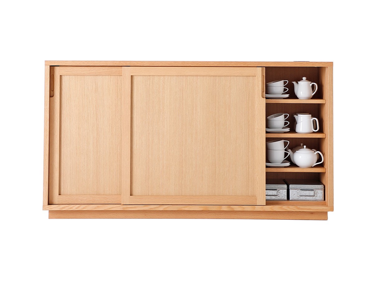 日進木工 ac-cent board SUU Sideboard / にっしんもっこう アクセントボード スー 引き戸サイドボード 板扉 （収納家具 > サイドボード・リビングボード） 8