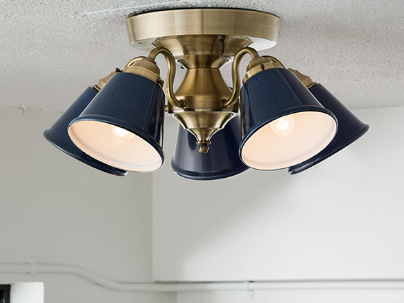 CUSTOM SERIES
5 Ceiling Lamp × Mini Wave Enamel / カスタムシリーズ
5灯シーリングランプ × ミニエナメル（ウェーブ） （ライト・照明 > シーリングライト） 3