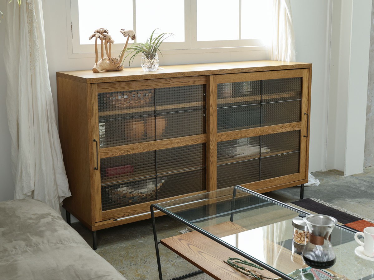 a.depeche cadeal slide glass low board 1500 / アデペシュ カデル スライドガラス ローボード 1500 （収納家具 > サイドボード・リビングボード） 5