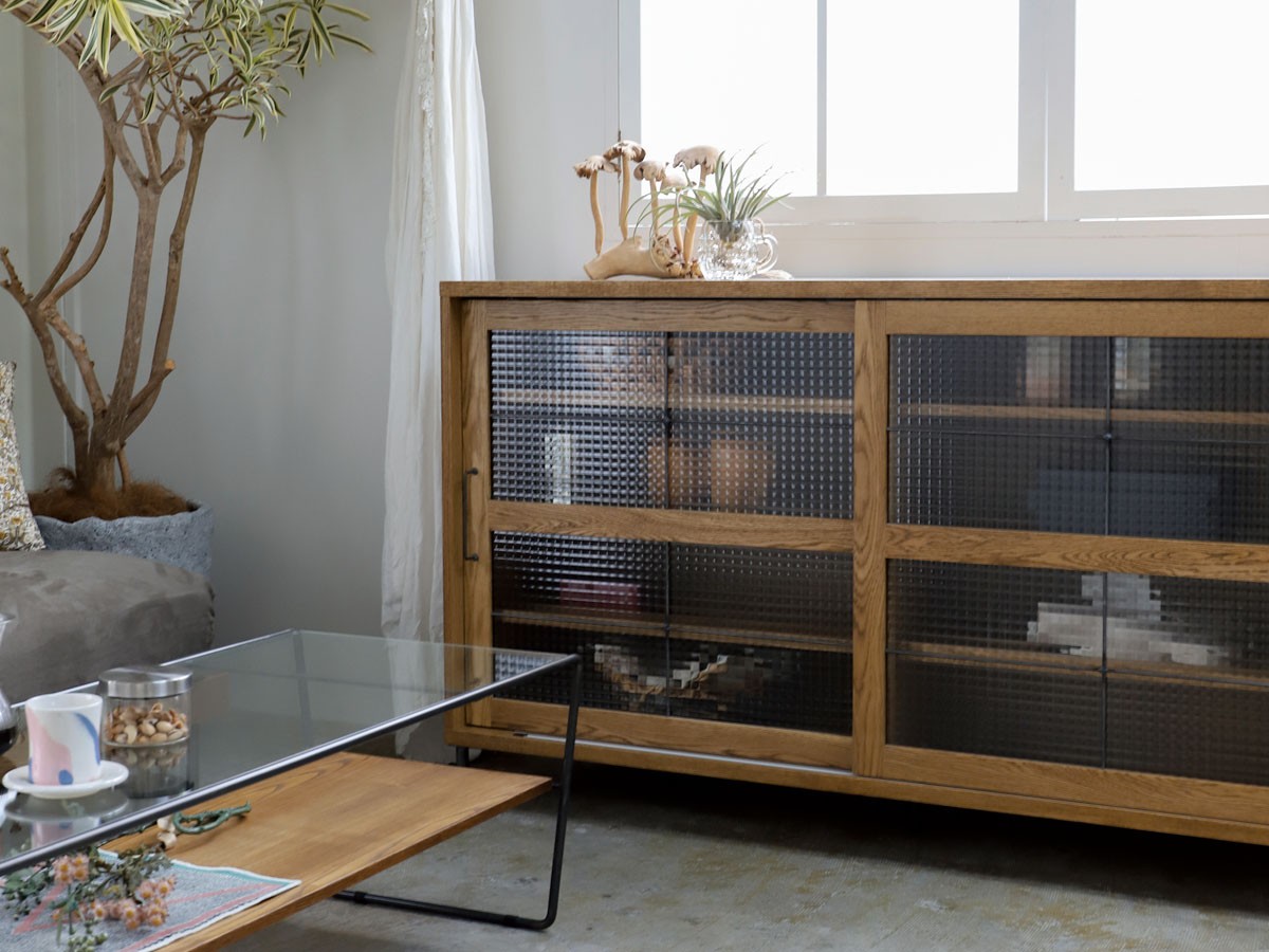 a.depeche cadeal slide glass low board 1500 / アデペシュ カデル スライドガラス ローボード 1500 （収納家具 > サイドボード・リビングボード） 6